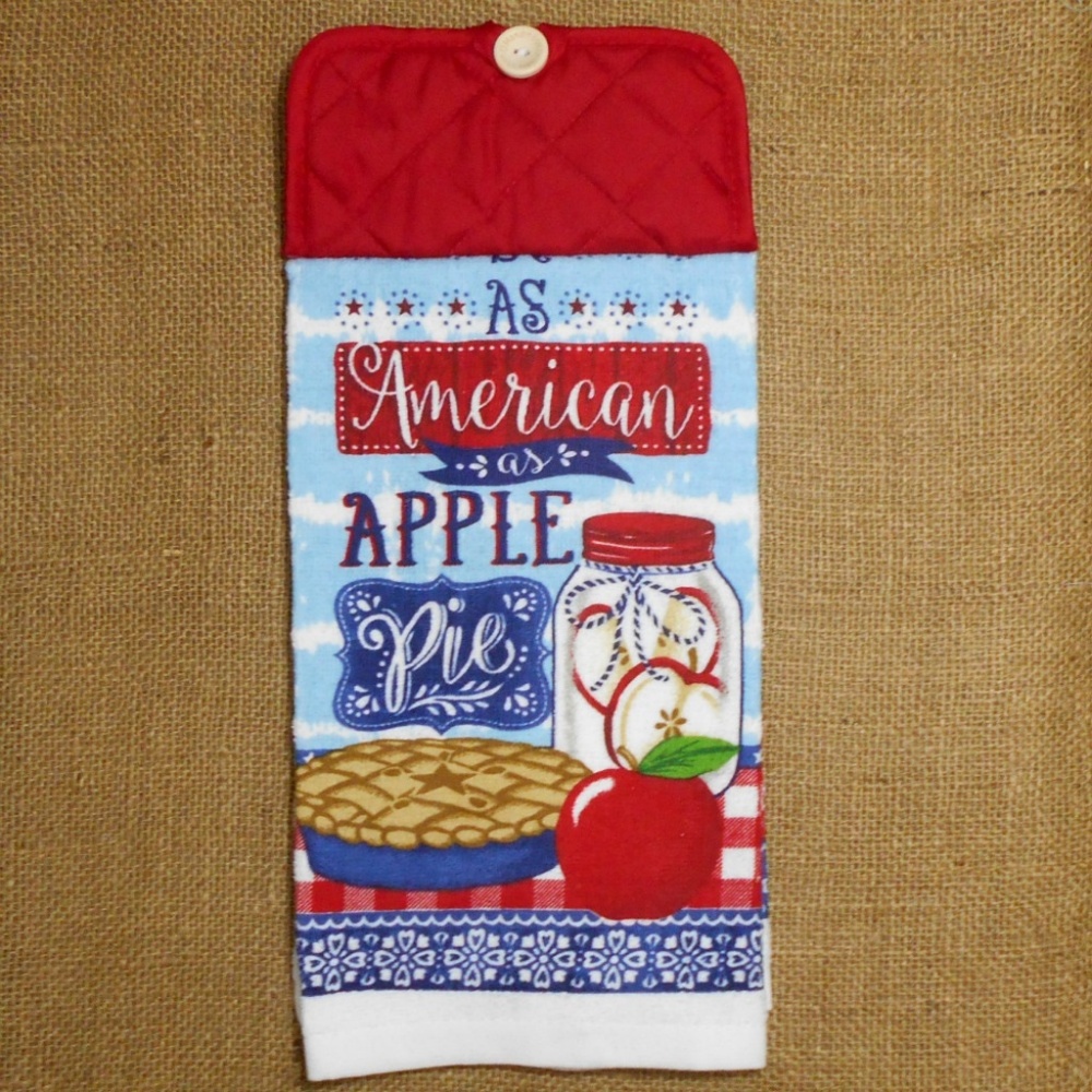 As American As Apple Pie Hanging Kitchen Towel
